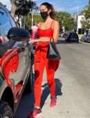 Sara Sampaio Cleavage Outside a Gym in West Hollywood