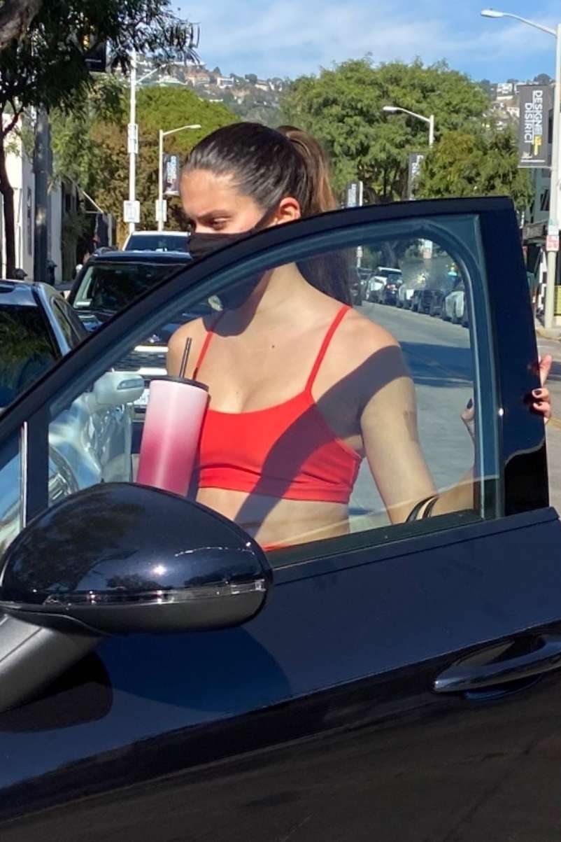 Sara Sampaio Cleavage Outside a Gym in West Hollywood