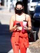 Sara Sampaio Cleavage Outside a Gym in West Hollywood
