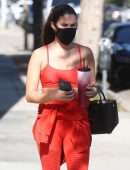 Sara Sampaio Cleavage Outside a Gym in West Hollywood