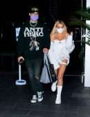 Tana Mongeau Leggy and Cleavage at BOA Steakhouse in West Hollywood