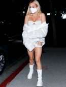 Tana Mongeau Leggy and Cleavage at BOA Steakhouse in West Hollywood