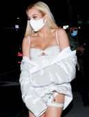 Tana Mongeau Leggy and Cleavage at BOA Steakhouse in West Hollywood