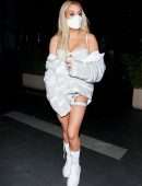 Tana Mongeau Leggy and Cleavage at BOA Steakhouse in West Hollywood