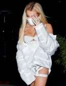 Tana Mongeau Leggy and Cleavage at BOA Steakhouse in West Hollywood