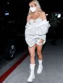 Tana Mongeau Leggy and Cleavage at BOA Steakhouse in West Hollywood