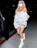 Tana Mongeau Leggy and Cleavage at BOA Steakhouse in West Hollywood