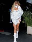 Tana Mongeau Leggy and Cleavage at BOA Steakhouse in West Hollywood