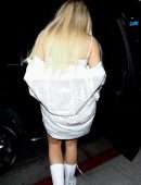Tana Mongeau Leggy and Cleavage at BOA Steakhouse in West Hollywood