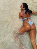 Vanessa Hudgens Butt Cheeks in a Wet Thong Bikini at the Beach