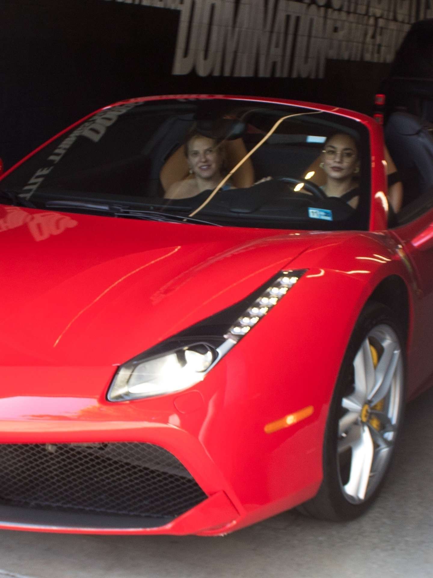 Vanessa Hudgens Leaving Dogpound Gym in her Red Ferrari in West Hollywood