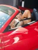 Vanessa Hudgens Leaving Dogpound Gym in her Red Ferrari in West Hollywood