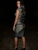 Yazmin Oukhellou in Tight Dress Leaving the Chiltern Firehouse in London