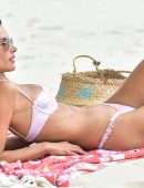 Alessandra Ambrosio Booty in a Tiny Bikini on the Beach in Florianopolis
