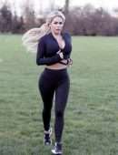Bianca Gascoigne Booty and Cleavage, Working Out in Kent