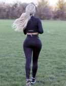 Bianca Gascoigne Booty and Cleavage, Working Out in Kent