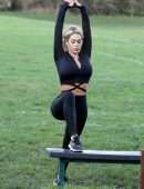 Bianca Gascoigne Booty and Cleavage, Working Out in Kent