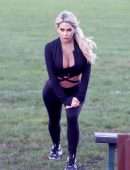 Bianca Gascoigne Booty and Cleavage, Working Out in Kent