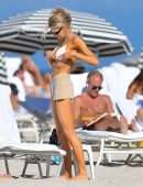 Charlotte McKinney Cleavage on the Beach in Miami