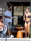 Delilah Belle Hamlin Booty in Thong Bikini at a Pool in Cabo San Lucas