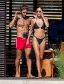 Delilah Belle Hamlin Booty in Thong Bikini at a Pool in Cabo San Lucas