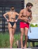 Delilah Belle Hamlin Booty in Thong Bikini at a Pool in Cabo San Lucas