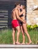 Delilah Belle Hamlin Booty in Thong Bikini at a Pool in Cabo San Lucas