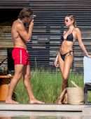 Delilah Belle Hamlin Booty in Thong Bikini at a Pool in Cabo San Lucas