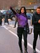 Hailee Steinfeld and Jeremy Renner on the Set of 'Hawkeye' in NYC