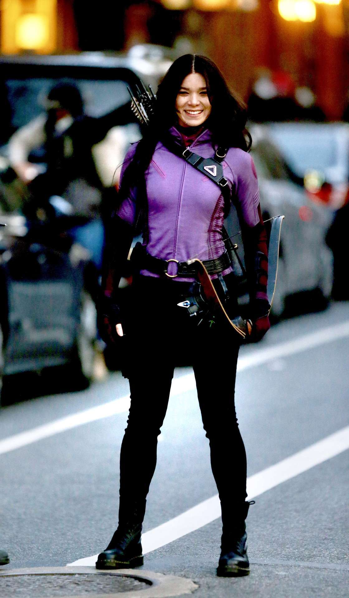 Hailee Steinfeld and Jeremy Renner on the Set of 'Hawkeye' in NYC