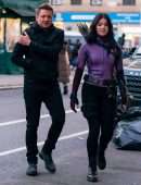 Hailee Steinfeld and Jeremy Renner on the Set of 'Hawkeye' in NYC