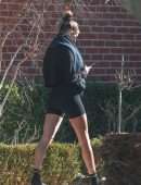 Hailey Baldwin Leaving a Private Pilates Class in Los Angeles