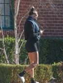 Hailey Baldwin Leaving a Private Pilates Class in Los Angeles