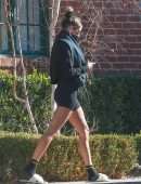 Hailey Baldwin Leaving a Private Pilates Class in Los Angeles
