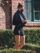 Hailey Baldwin Leaving a Private Pilates Class in Los Angeles