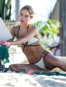 Kimberley Garner Booty in Bikini on the Beach in Barbados