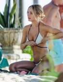 Kimberley Garner Booty in Bikini on the Beach in Barbados