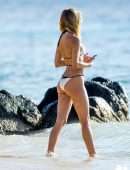 Kimberley Garner Booty in Bikini on the Beach in Barbados