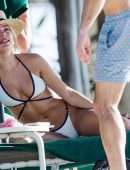 Kimberley Garner Booty in Bikini on the Beach in Barbados