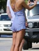 Kimberley Garner Leggy, Out in Holetown, Barbados