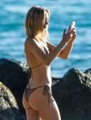 Kimberley Garner Booty in a Wet Bikini on the Beach in Barbados