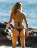 Kimberley Garner Booty in a Wet Bikini on the Beach in Barbados