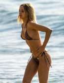 Kimberley Garner Booty in a Wet Bikini on the Beach in Barbados