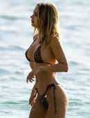 Kimberley Garner Booty in a Wet Bikini on the Beach in Barbados