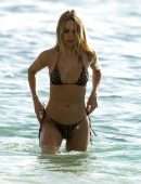 Kimberley Garner Booty in a Wet Bikini on the Beach in Barbados