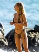 Kimberley Garner Booty in a Wet Bikini on the Beach in Barbados