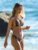 Kimberley Garner Booty in a Wet Bikini on the Beach in Barbados