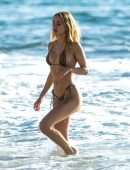 Kimberley Garner Booty in a Wet Bikini on the Beach in Barbados