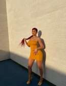 Kylie Jenner in a Yellow Tight Dress