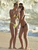 Lucy Watson and Tiffany Watson Booty in Bikini on the Beach in Barbados